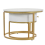 (White) Removable Set of 2 Round Coffee Table with Storage 7