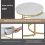 (White) Removable Set of 2 Round Coffee Table with Storage 2