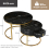 (Black) Removable Set of 2 Round Coffee Table with Storage 6
