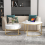 (White) Removable Set of 2 Round Coffee Table with Storage 10