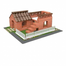 Children Building Every Home Toys DIY Cement Mortar Brick Building House Masons Assembled Villa Set Farm Yard Mini Bricks Build