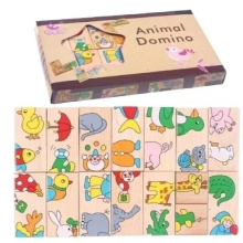 Childrens Dominoes Creative Animal Cognition Wooden Toy Educational Early Education Puzzle