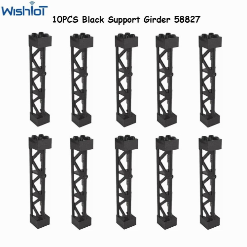 10PCS Support Girder Triangular 2x2x10 Column Train Track Support Frame Compatible with legoeds MOC 58827 95347 4667463