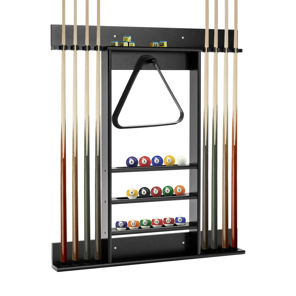 Billiards Pool Cue Rack Wall Mounted Billiard Stick Holder Made of Solid Pine