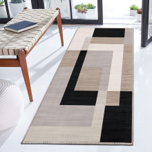 (60 X 220 cm (2 ft x x 7 ft 2 in), Milo Neutral) Extra Large Area Rugs Printed Geometric Traditional Carpets Runner Rug & Luxury Floor Door Mats