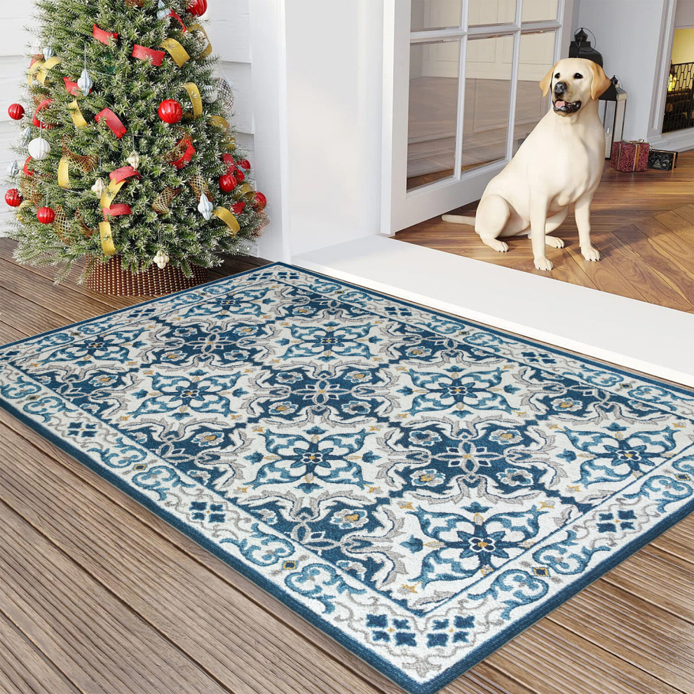 (80 x 150 cm (2 ft 6 in x 5 ft), Luna Traditional) Extra Large Area Rugs Printed Geometric Traditional Carpets Runner Rug & Luxury Floor Door Mats