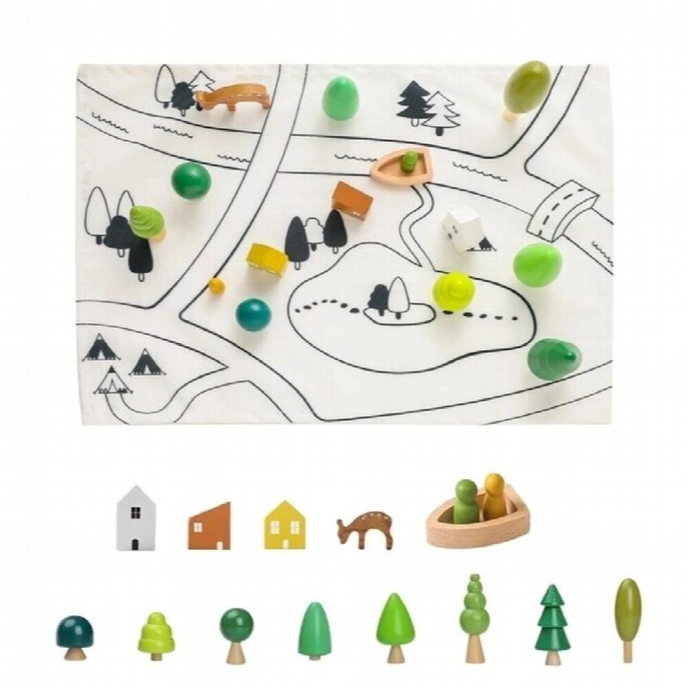 Wooden Blocks Toys Animal Forest Scene Toys for Kids Baby Early Educational Learning Play Toys for Kids