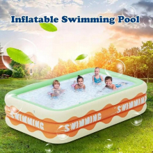 Inflatable Rectangular Foldable Kid Pool Inflatable Swimming Pool Portable Inflatable Children Little Pump Pool For Summer