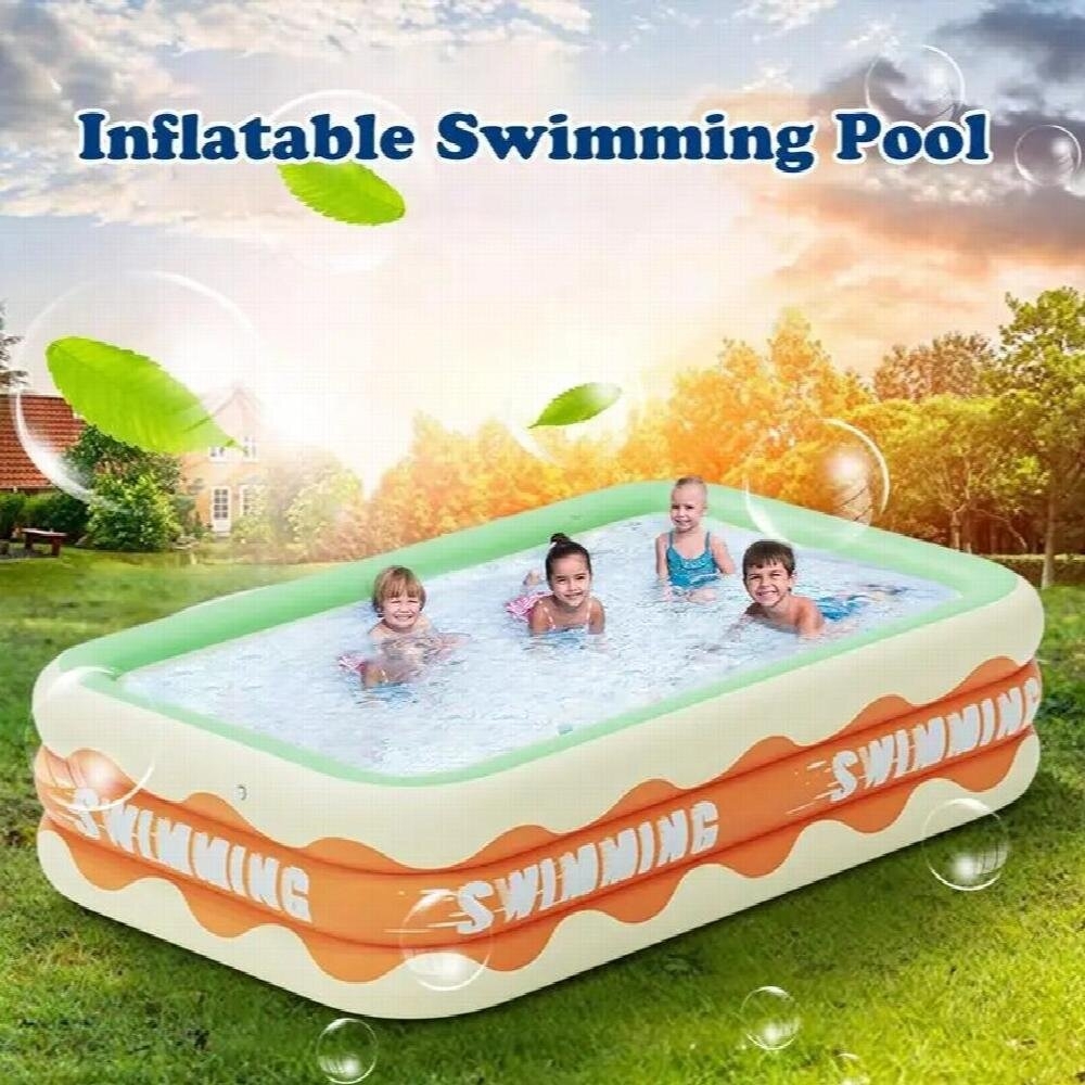 Inflatable Rectangular Foldable Kid Pool Inflatable Swimming Pool ...