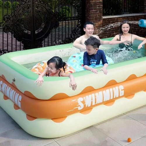 Inflatable Rectangular Foldable Kid Pool Inflatable Swimming Pool Portable Inflatable Children Little Pump Pool For Summer 1