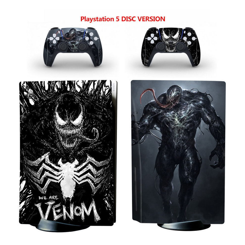 Skin Sticker for PS5 Console and 2 Controllers Disc Version Faceplate Decals