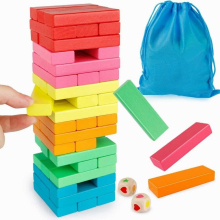 54PCS Wooden Stack High Game Blocks Toy Classic Balance Brain Game Toy Intelligence Educational toys For Kids Children Boy Gift