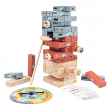 54PCS/Set Stacking Tumbling Tower Wooden Blocks Floor Game for Kids and Adults Digital Layer Stacks of High Pumping Puzzle Toys