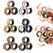 3Pcs Magnetic Ring Fidget Spinner Toys Set Fingers Magnet Rings ADHD Stress Relief Magical Toys for Adult Kids Anxiety