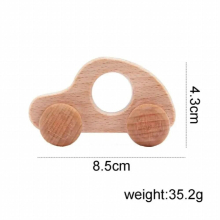 Baby Beech Car Toy Wooden Baby Log Toy Car Grasping Inertia Practice Hand Push Car Model Baby Molar Toys Wooden Blocks Toy Car