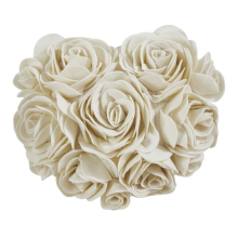 13 in. Heart Shaped Felt Throw Pillow, White
