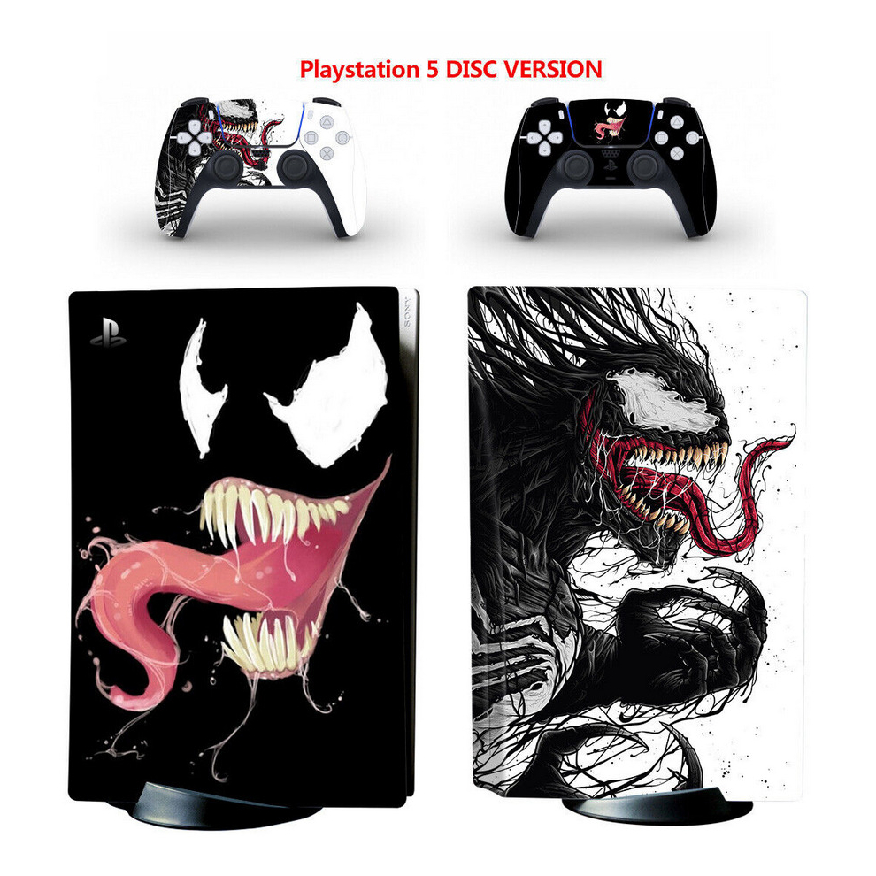 Newjass Skin Sticker For Ps5 Console Controller Disc Version Full Vinyl Cover Decal