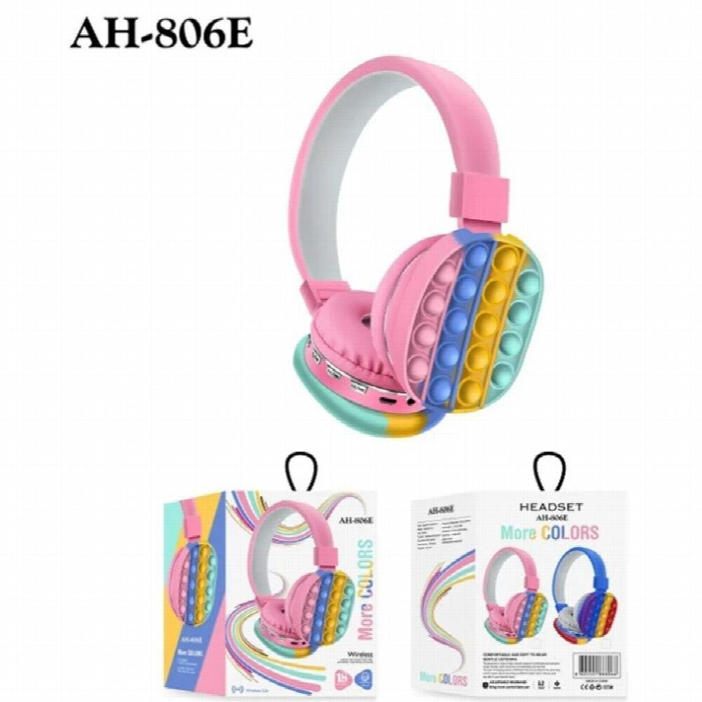 Bluetooth Headphones Pop Push Bubble Fidget Toys Adult Stress Relief Squeeze Toy Antistress Pop Soft Squishy Christmas Gift 885678253367