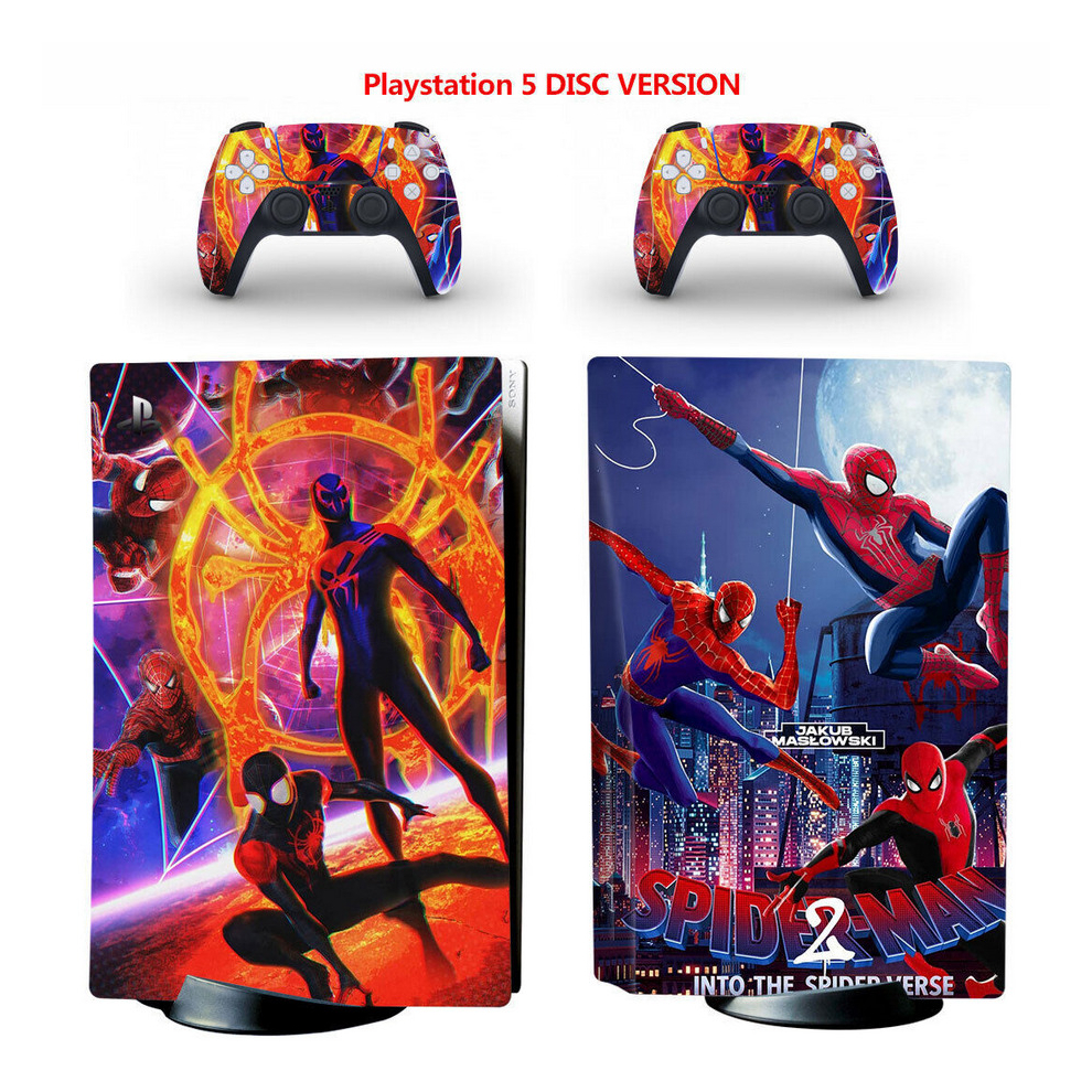 Skin Sticker For Ps5 Console Controller Disc Version Full Decals Cover Spiderman Multicoloured 8381923437565