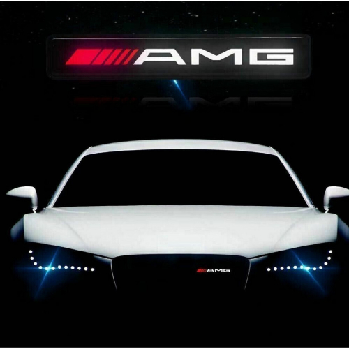 LED Light Emblem Front Grille Badge Illuminated Logo For AMG E300