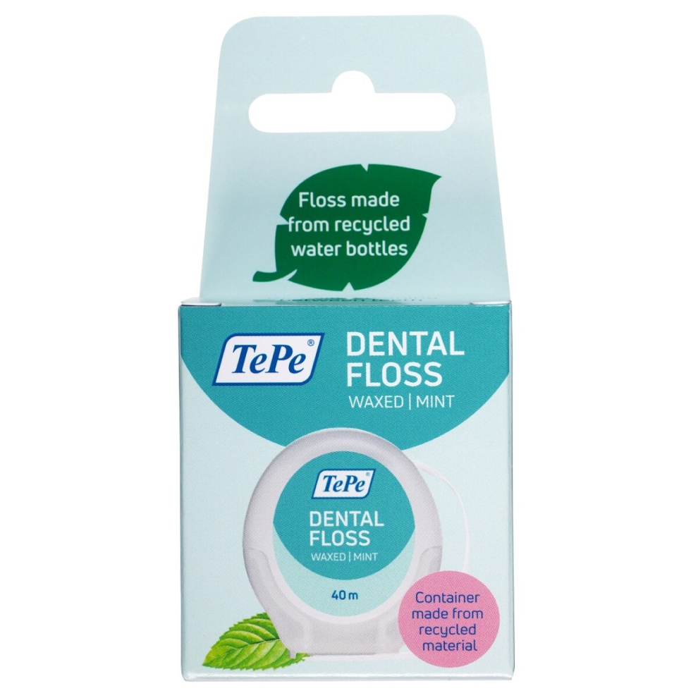 Tepe Dental Floss Waxed Mint-Flavored Pfas-Free Tooth Floss 40 Meters