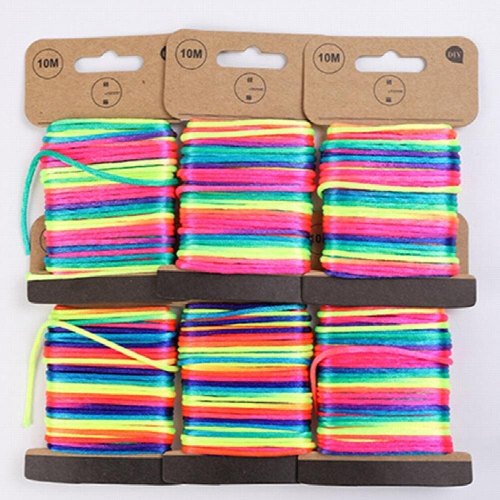 10M/roll 2.5mm Gradient Nylon Cord Thread Chinese Knot Macrame Cord Children Bracelet Braided String DIY Beading Thread 2