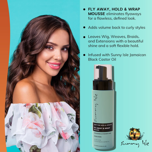 Sunny Isle Just For Wig Weave Braid Extensions Wrap Styling Mousse 8oz 2