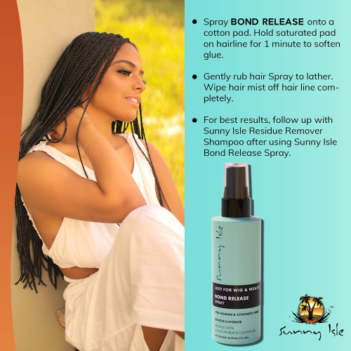 Sunny Isle Just for Wig Weave Braid Extensions Bond Release Spray 4oz 2