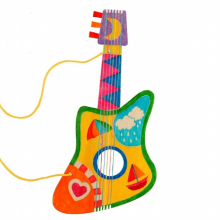 DIY Wooden Painting Graffiti Guitar Making Toys Set Cartoon Creative Guitar Musical Instrument Toys Set