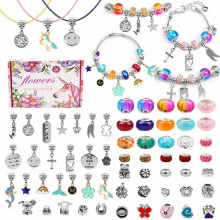 66/98pcs Colorful Sparkling Glass Beads Toys Charms Woman Bracelet Necklace For Children Girls Jewelry Making DIY Accessories