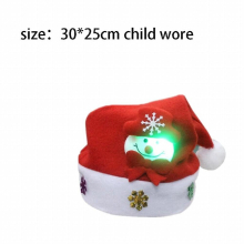LED Merry Christmas Hat Year Navidad Cap Snowman ElK Santa Claus Hats For Kids Children Adult Xmas Gift Decoration