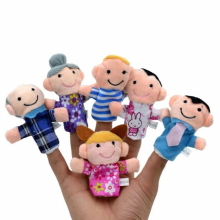 6 Pcs Finger Family Puppets Cloth Doll Props for Kids Toddlers Educational Toy AN88