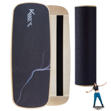 KM-Fit Balance Board | wooden balance board | indoor skateboard indoor board | surfboard for coordination training | strength & balance trainer