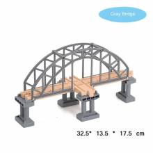 Wooden Train Track Bridge Beech Wooden Railway Set Accessories Fit for All Brands Wood Tracks Pieces Educational Toys For Kids