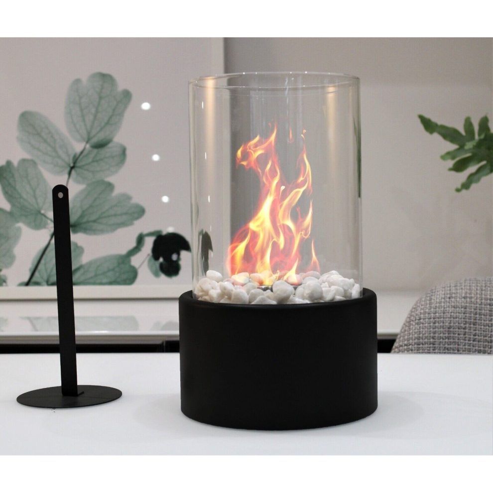 Bioethanol Tabletop Fireplace Bio Ethanol Table Top Fire Round Burner Black