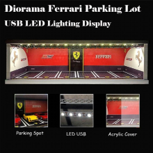 Diorama 1:64 Model Car LED Lighting Garage Model Car Parking Lot Display Case Scenery Car Collection