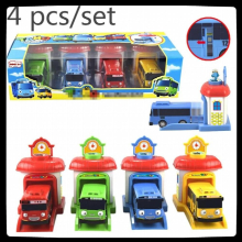 4/1pcs/set Scale Model Small The Little Bus Children Bus Plastic Baby Oyuncak Garage Tayos Bus Kids Toys Birthday Gift