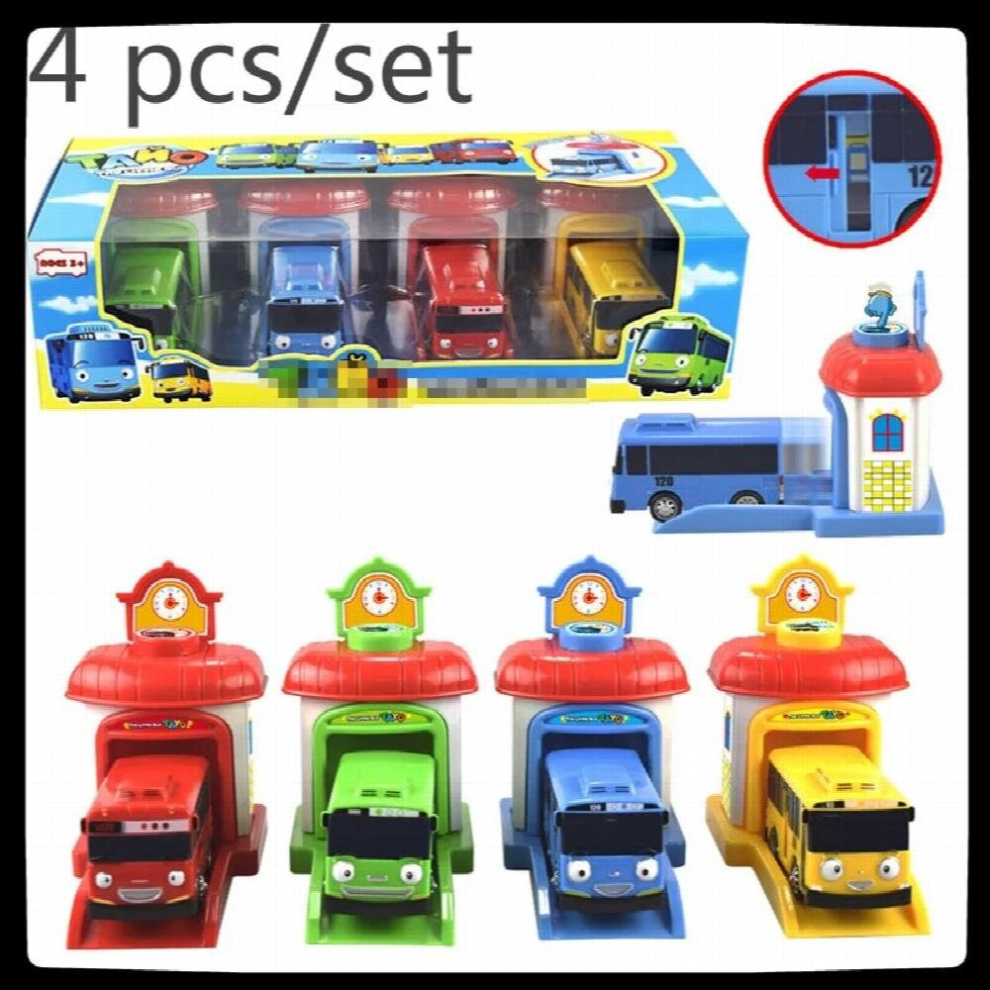 4/1pcs/set Scale Model Small The Little Bus Children Bus Plastic Baby Oyuncak Garage Tayos Bus Kids Toys Birthday Gift