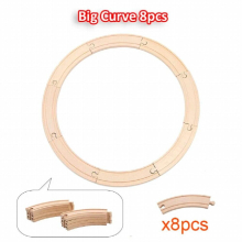 Beech Wooden Tracks Train Set Toy Train Toys Railway Track Compatible for All Common Track Wooden Train Toy