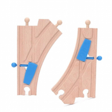 2pcs/set Y-Switch Junction Switching Track Wooden Train Track Accessories Fit for Biro Wood Track Kids Railway Toys