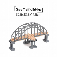 Wooden Train Car Railway Flyover Track Bridge Set Suspension Bridge Crane Tower Train Track Toys For Kids Educational Toys