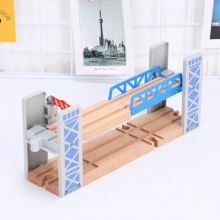Wooden Train Tracks Railway Toys Set Wooden Double Deck Bridge Wooden Accessories Overpass Model Kids Toys Childrens
