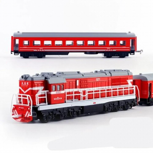1:87 alloy pull back double-section internal combustion engine steam train model,classic train toy,free 2