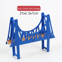 Wooden Train Track Wooden Accessories Wooden Railway Track Double-layer Lift Bridge Fence Bridge Educational Toys for Kids Gift