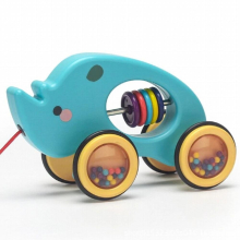 Pull Along Rolling Animal Toy Kindergarten Baby Puzzle Toy Childrens Drag Toy Car Animal Cart for Kids Toddlers