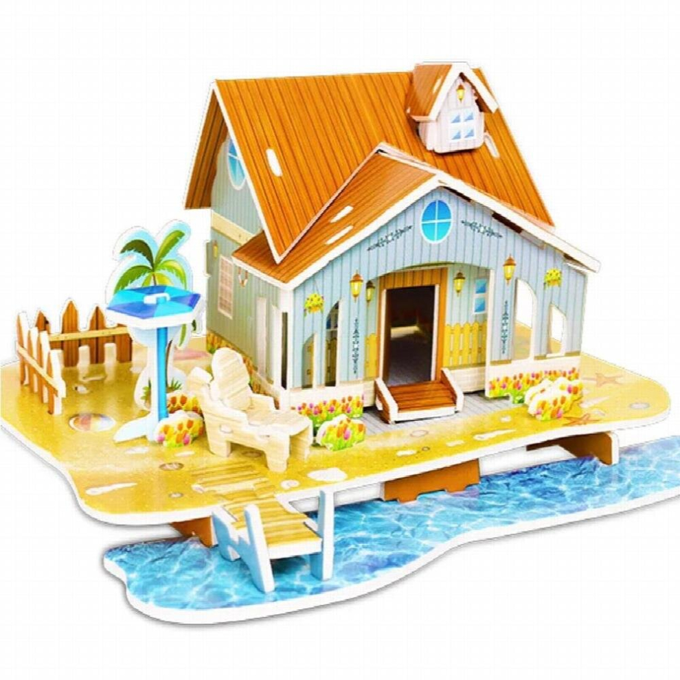 Kids 3D Stereo Puzzle Cartoon House Castle Building Model DIY Early Learning Educational Toys Gift for Children-image-OPC-PCZRN5S-NEW