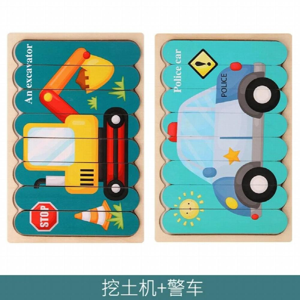 Montessori Wooden Toy 3D Jigsaw Bar Puzzles Children Creative Story Double-Sided Stacking Matching Puzzle Early Educational Toy-image-OPC-PCZRNGN-NEW