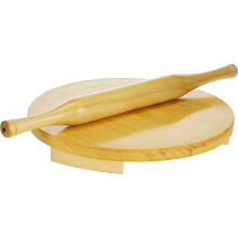 Wooden Chakla Board & Rolling Pin Set Kitchen Utensils Tortilla Maker - 10" Inch