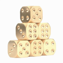 1.3/1.5 cm Metal Solid Brass Dice Toy Club Bar Holiday Party Entertainment Interactive Game Accessories Home Decoration