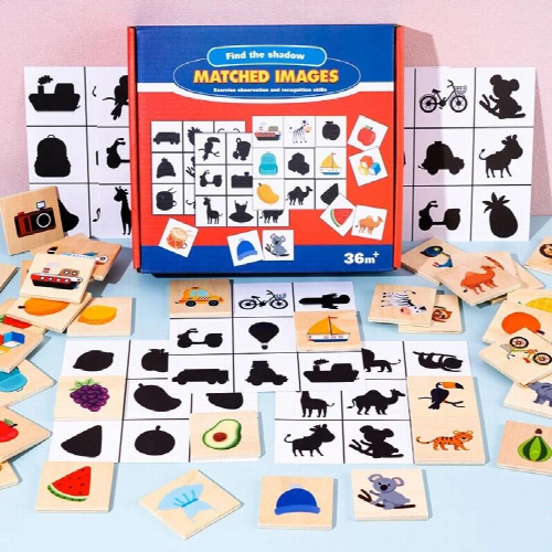 Montessori Wooden Shadow Matching Toys Fruit Recognition Sorter Jigsaw ...